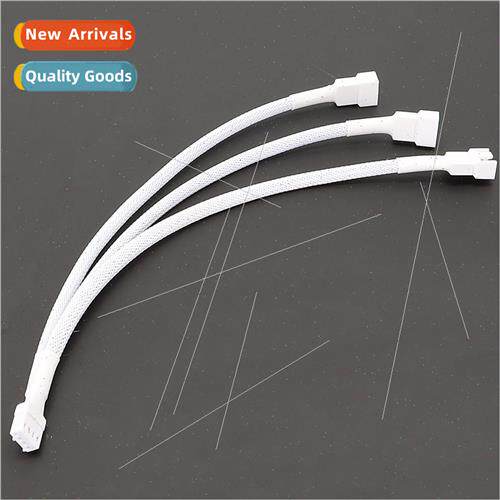 Computer fan adapter cable 3pin/4pin wrap mesh one to three