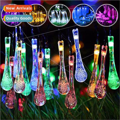 LED Solar Water Drops String ghts Outdoor WaterproStarry Chr