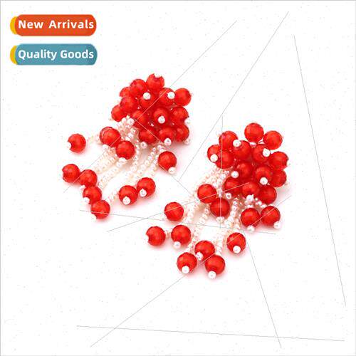 New personalized handmade beaded colorful flowers long earri