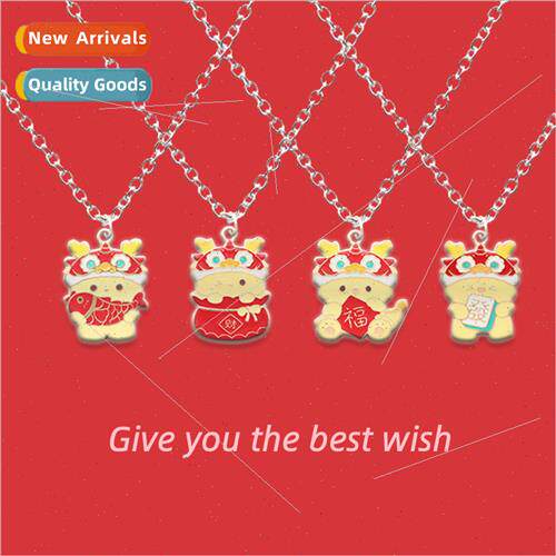 Creative cute cartoon cap little dragon necklace women适用cl