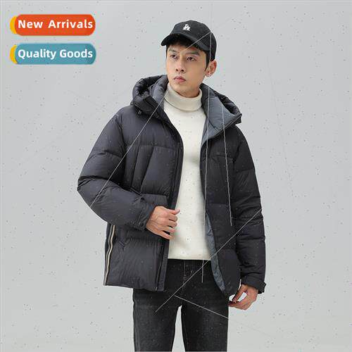 Color collision down jacket men short 2023 new hooded thicke