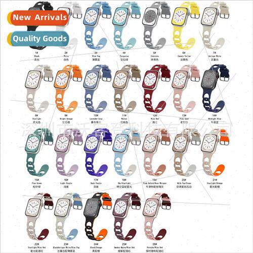 适用apple watch donut metal buckle silicone strap apple watc