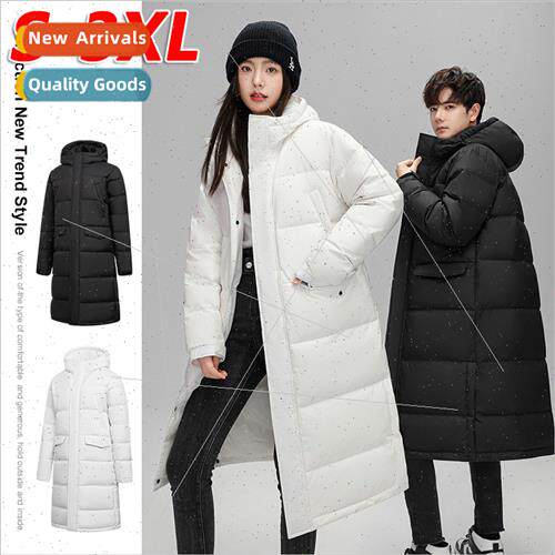 Men 2023 winter long down jacket men sports casual long knee