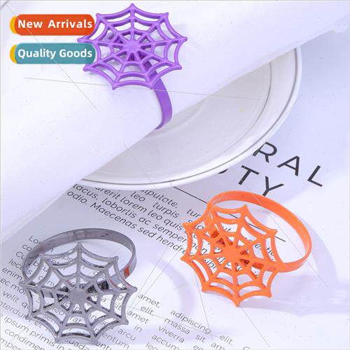 New Halloween spider web napkin ring restaurant cloth ring n