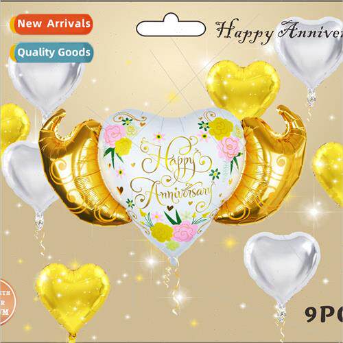 9pcslove aluminum film balloon wedding anniversary decoratio