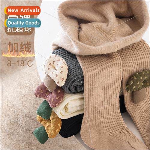 Autumn and winter thin velvet childrens bottoming pants girl
