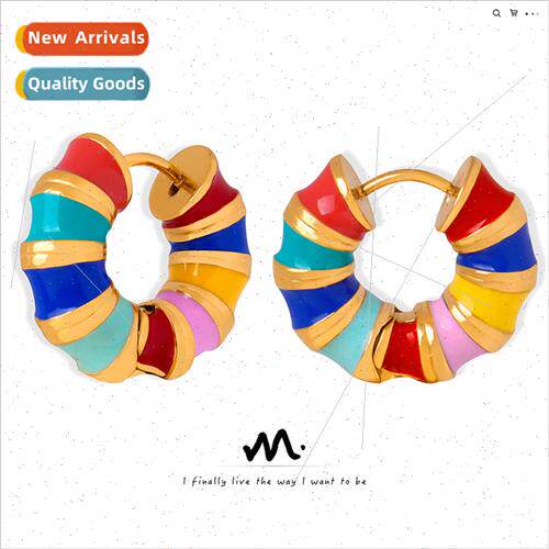 French ins colorful enamel drip oil retro niche macaron dopa