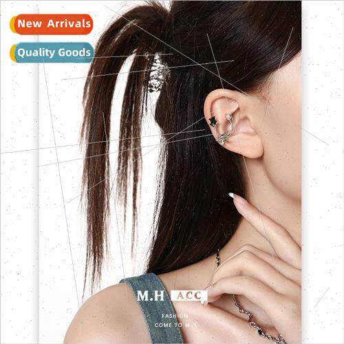 Oil dripping flower ear bone clip women whout ear holes earr