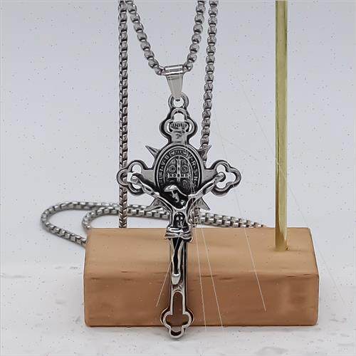 New cross pendant necklace men women fall winter sweater cha