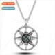 Star Compass Shaped Tanium Stai Men Necklace Vintage