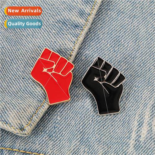 creative fun  Black ves Matter fist alloy oil drop brooch co