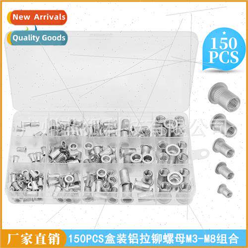 150pcs box set Aluminum Rivet Nut M3-M8 combination flat hea