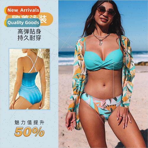 Europe new bikini swimsu women botanical floral print sexy t