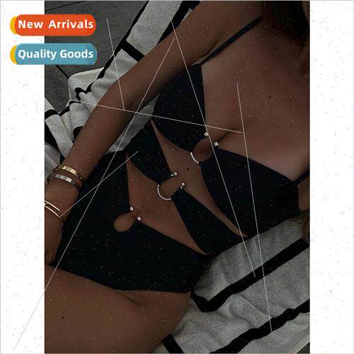 2024 One Piece Swimsu Women Solid Color Europe Bikini Ladies