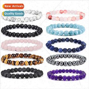 eye whe turquoise 8mm bracelet tiger beads volcanic obsidian