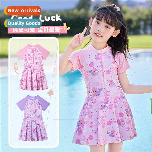 New ocean coral cartoon printing childrens swimsu cute princ