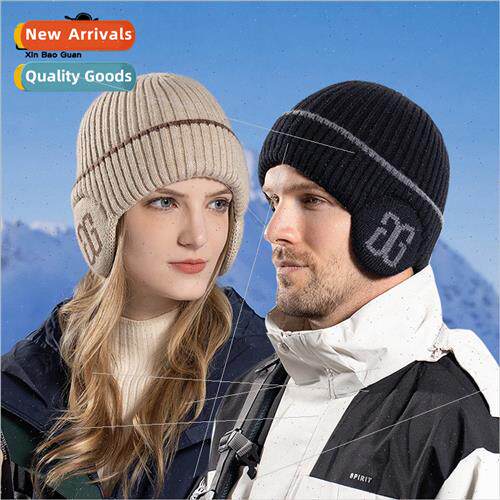 9158 winter warm knted wool cap men outdoor cycling ear prot