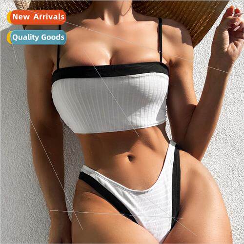 Europe New Bikini Women Black Patchwork Whe i Su Sexy Swimwe