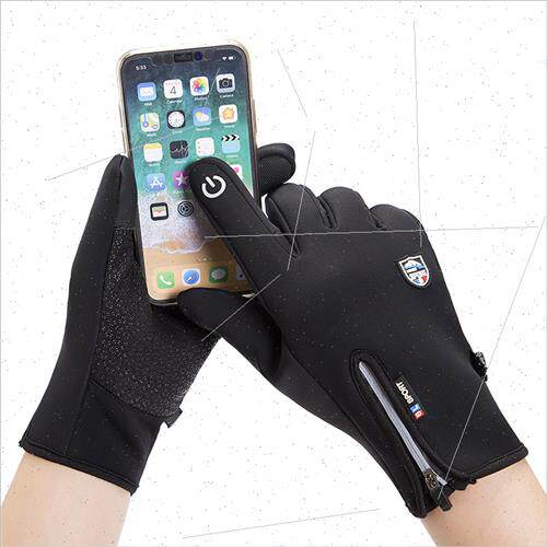 Winter warm cycling gloves men women fleece windprowarm touc