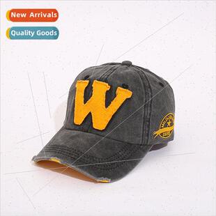 women ton duck fabric denim men cap baseball letter Korea