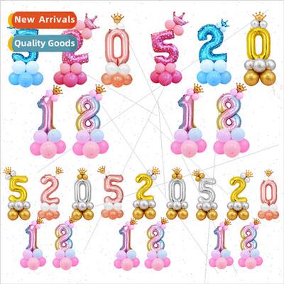 32 inch crown number column aluminium film balloon children