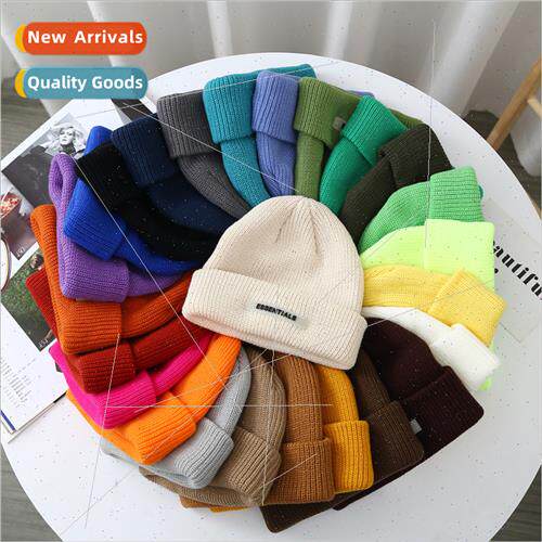 Autumn winter Korea  knted cap men women candy-colored lette