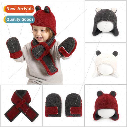 Fall winter new children hats bear flannel warm children hat