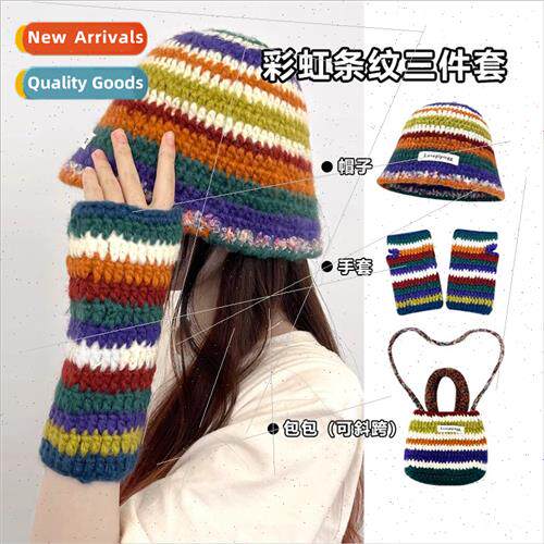 Winter warm fashion ins hyunya rainbow tassel kn cap female