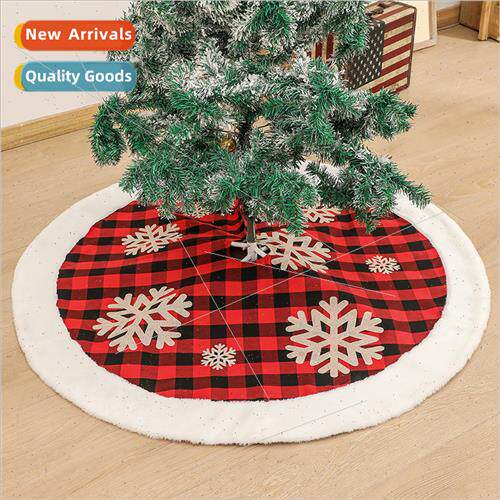 2023 New Christmas Decoration Lattice Tree Skirt Snowflake C