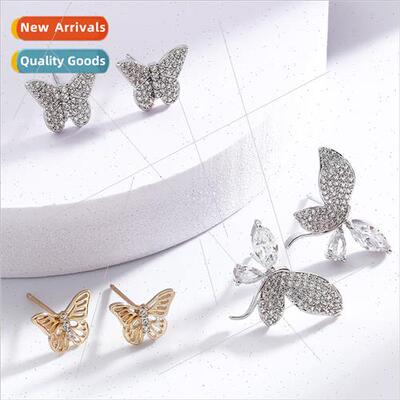 Copper inlaid zirconium exquise earrings female Koreasimple