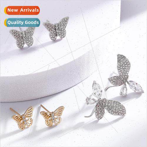 Copper inlaid zirconium exquise earrings female Koreasimple