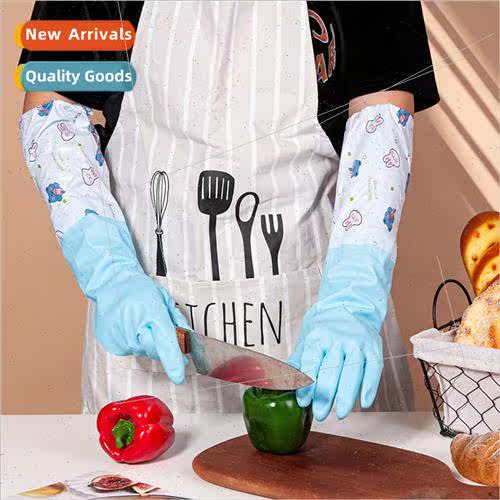 Drawstring padded dishwashing gloves kchen household waterpr