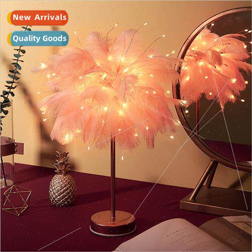 LED feather small table maiden room decorative lights bedroo