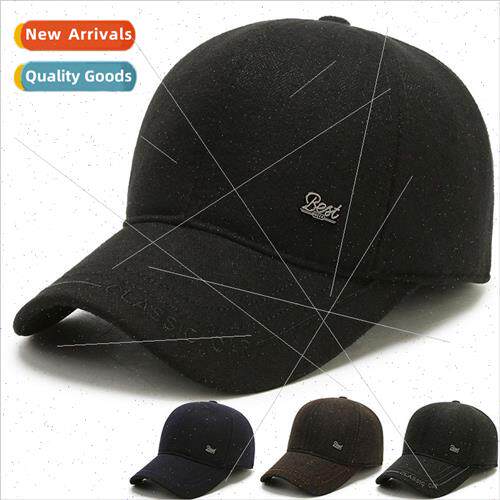 Men warm hat autumn winter middle-aged hat padded thickened
