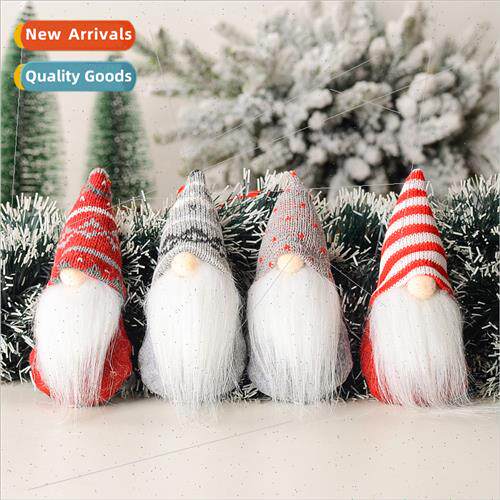 New Christmas decorations knted est old man small charm face