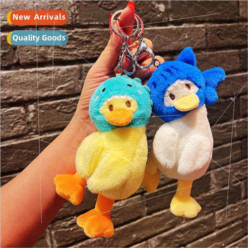Cute head set duck doll schoolbag pendant doll mini cartoon
