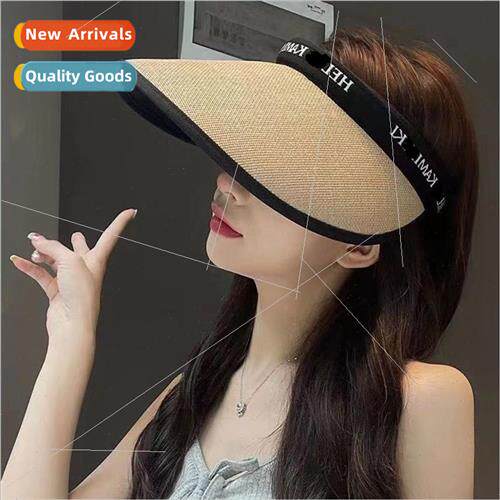 Empty top sunshade sun hat female summer raffia anti-ultravi