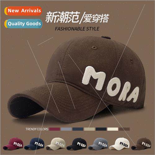 new  show face small Korea  hat stereo letters MORA embroide