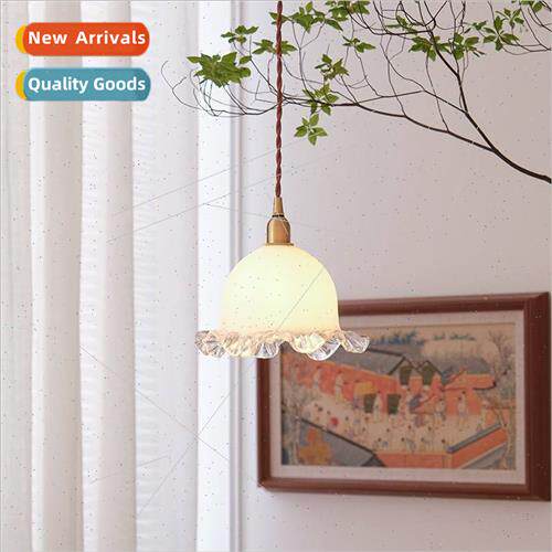 French retro bud small chandelier antique milky glass dining