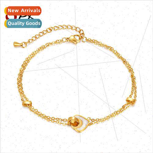 Fashion titanium steel double layered stacking foot jewelry