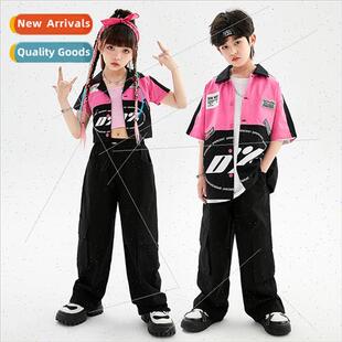 tide clothing loose dance biker summer childrens hop Set hip