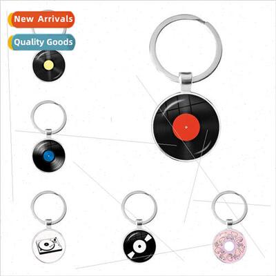 Glamour Music Keychain Vintage Gramophone Record Keychain Vi