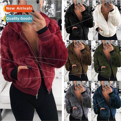 2022 Fall Winter Women Hooded Small Rabb Fur Faux Fur Plush