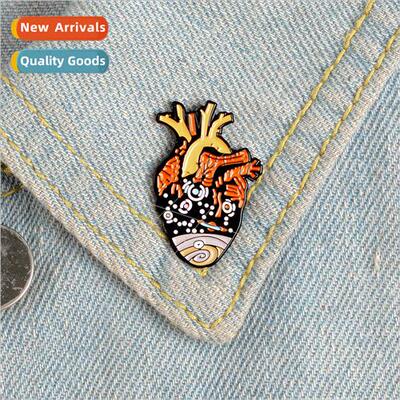Cartoon oil drip cosmic star enamel heart brooch versatile d