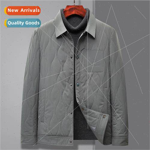 Winter new men lapel cotton jacket mulberry silk thickened w