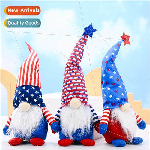 American Independence Day Pentagram tting Gnome Plush Doll D