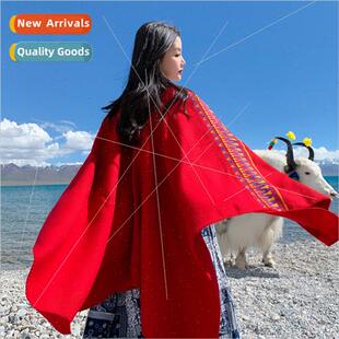 Ethnic Faux Cashmere 2023 Jacket Scarf Knted Trave Spl