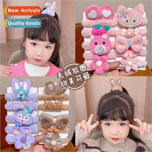 Autumn winter plush cartoon na Belle hair rope girls hair ti