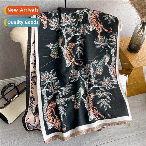 Winter new ethnic shawl Chinese tiger peacock imation cashme