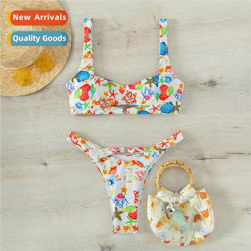 Clothing 23 years new floral bikini Europe tight body print